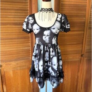 Dolls Kill Goth Punk Lolita EGL Wayward Souls Broken Dolly Mini Dress